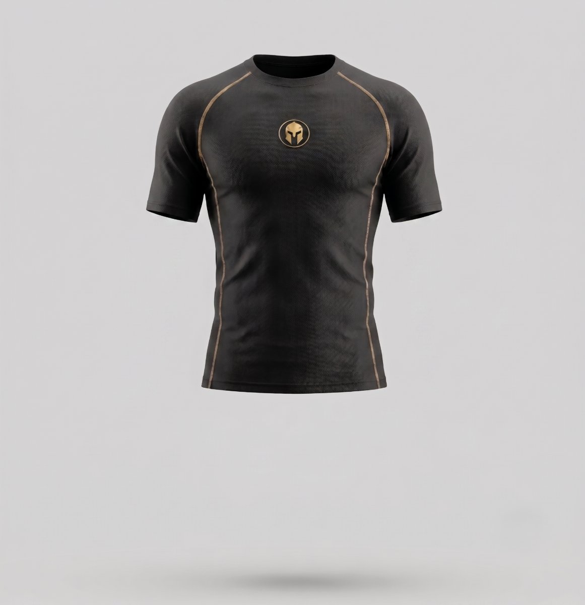Rashguard AURUM Excellence preta — logo dourado