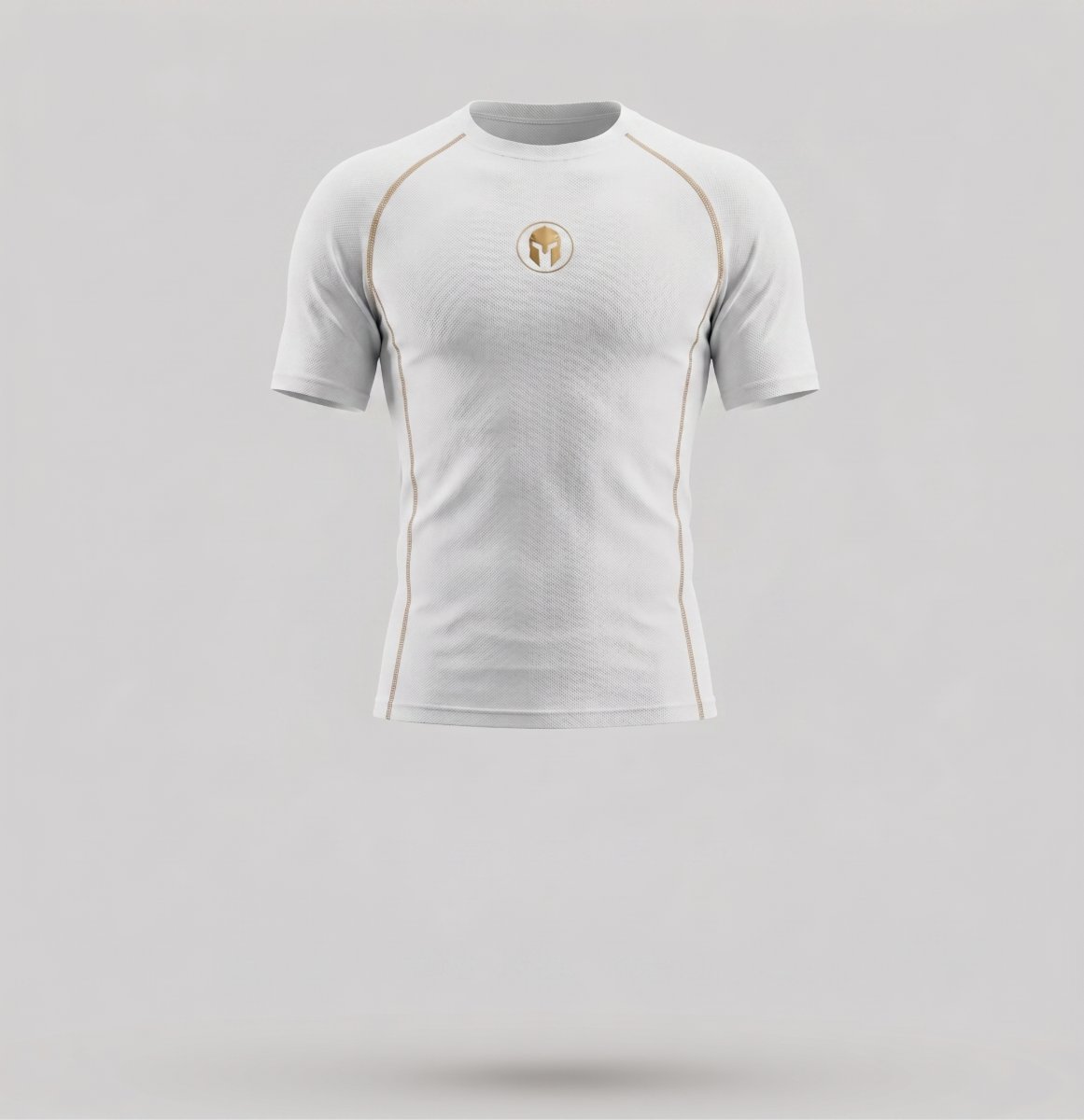 Rashguard AURUM Excellence branca — logo dourado