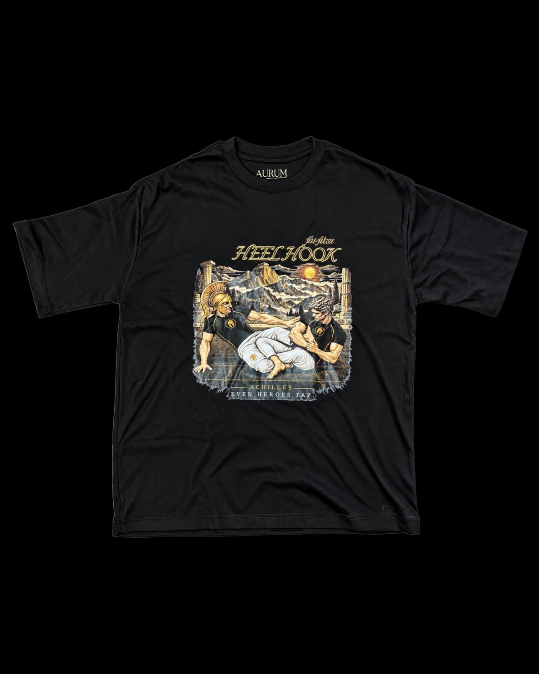 Camiseta Oversize AURUM Even Heroes Tap Aquiles — frente